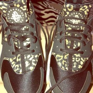 Black and Gold Nike sneakers